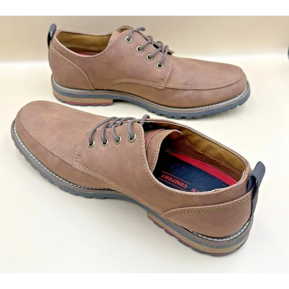 Levi Strauss Shoes Men's 8.5 Brown Faux Suede Leather Comfort Insole Lace‎ Up